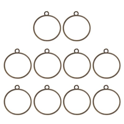 10Pcs Assorted Geometric Hollow Pressed Flower Frame Pendant