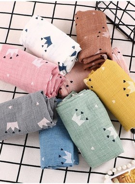 New Fashion Kids Crown Print Scarf Spring Cotton Neckerchief