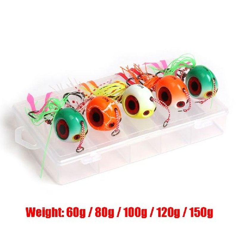 5pcs Fishing Jig Bait Pesca Sliding Slider Snapper Fishing