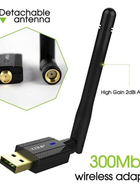 Wireless USB Wi-Fi Adapter USB WiFi Dongle 300Mbps 802