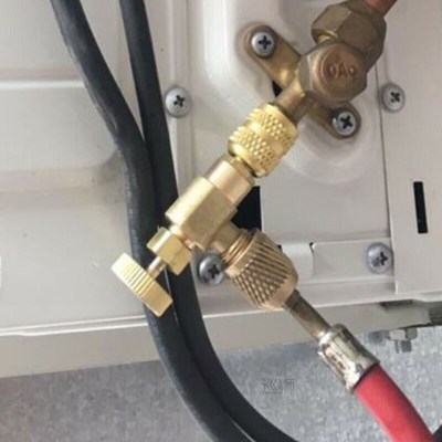 Gold Safety Valve Copper Adapter Air Conditioning Refrigerat
