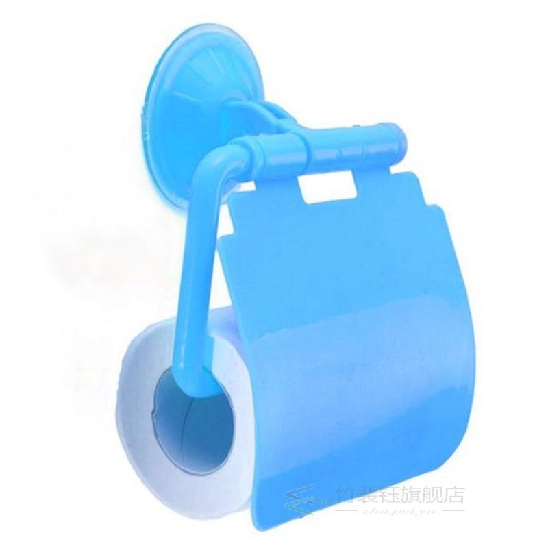Wall Mounted Sucker Toilet Paper Holder Shelf Tissue Rack Pl