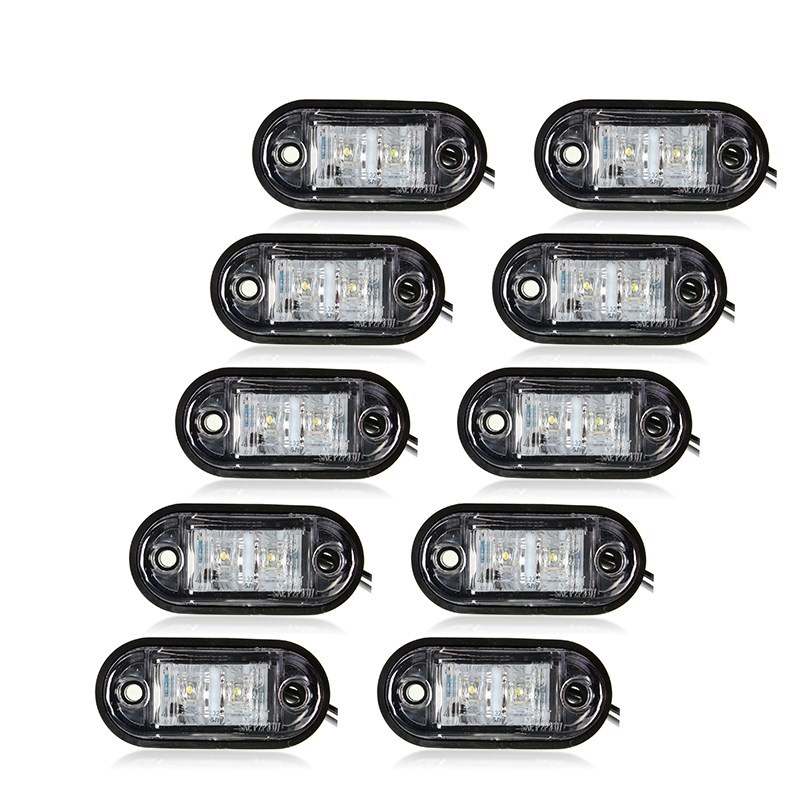 10PCS  Warning Light LED Diode Light Oval Clearance Trailer