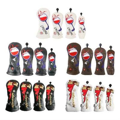 4Pcs Golf Wood Headcover Golf Club Head Covers Set