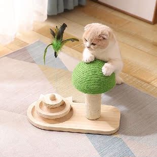 Ball Solid Wood Turntable Cat Toys Cat Furniture Supplies