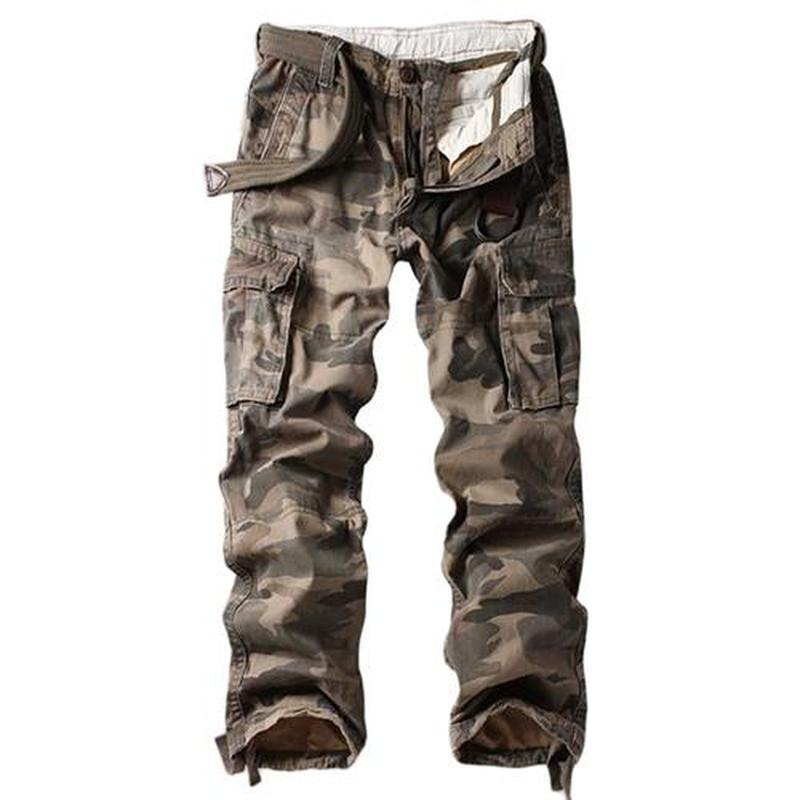 Man Cargo Pants Military Style Tactical Army Trousers Pocket