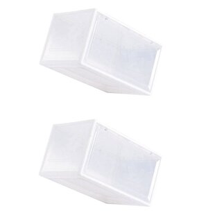 2Pcs AJ Sneakers Box Hardened Plastic Shoe Box Stackable Cab