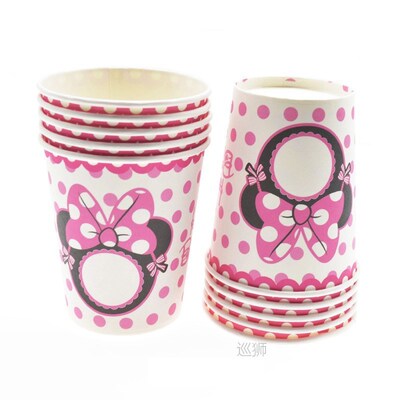 60pcs Minnie Mouse Paper Plate Cups Napkins Towels Happy Bir
