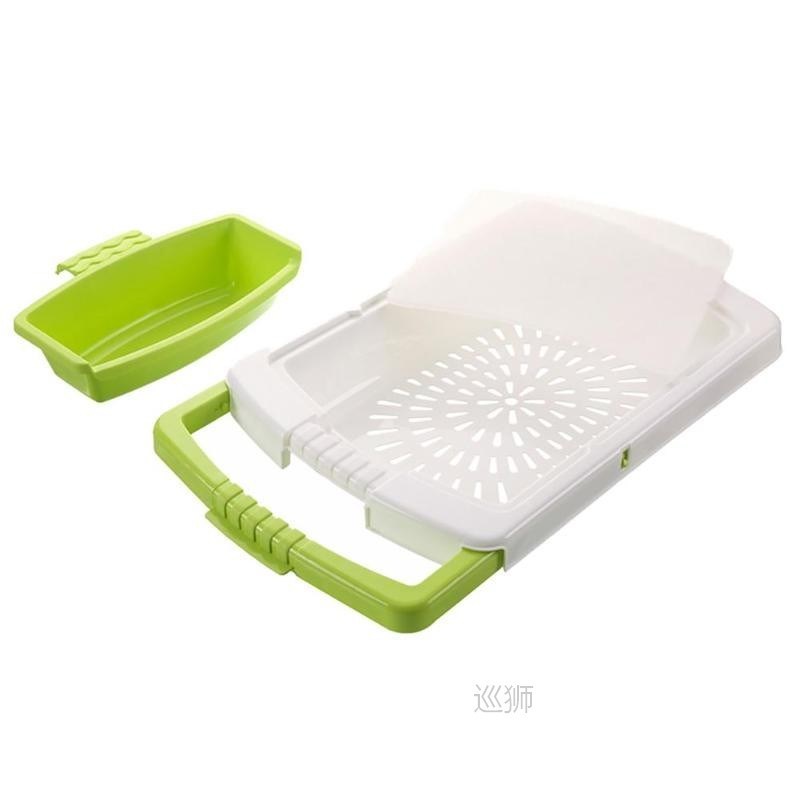 Retractable Cutting Board 3 in 1 Chopping Board Drain Basket