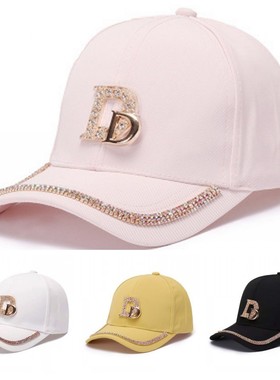 2021 New Letter D Baseball Caps Rhinestone Cotton Snap Back