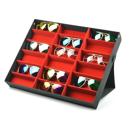 18 Grids Eyeglass Sunglasses Glasses Storage Display Box Ho