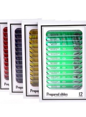 48Pcs Prepared Microscope Slides Specimen Animals Insects Pl