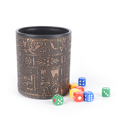 Brown Leather Rune Dice Cup  For Gambling Game Dice KTV