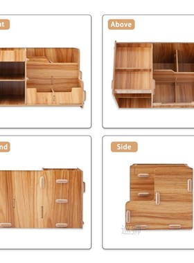 Wooden  Office Desk Organizer DIY Document File  Multifuncti