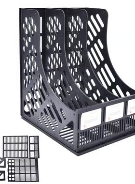 3 Sections Paper Book Blue black Storage Organizer Folder Ma