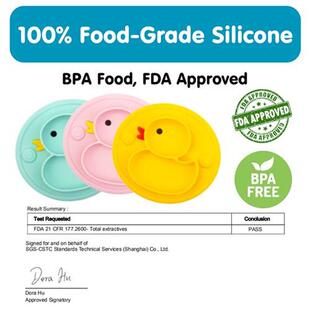 5Pcs/Set Baby Silicone Plate Non-Slip Feeding Tableware Suck