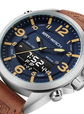 Double Time Zone Swim Men Sports Watch Digital Calendar Quar