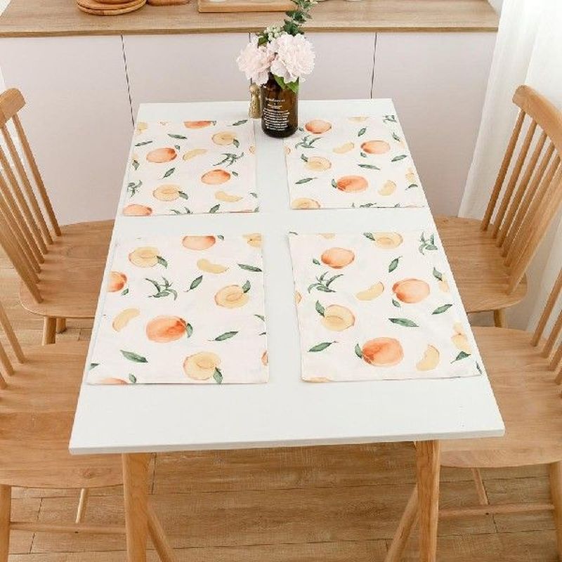 Fashion Place Pad Yellow Peach Print Heat Insulation