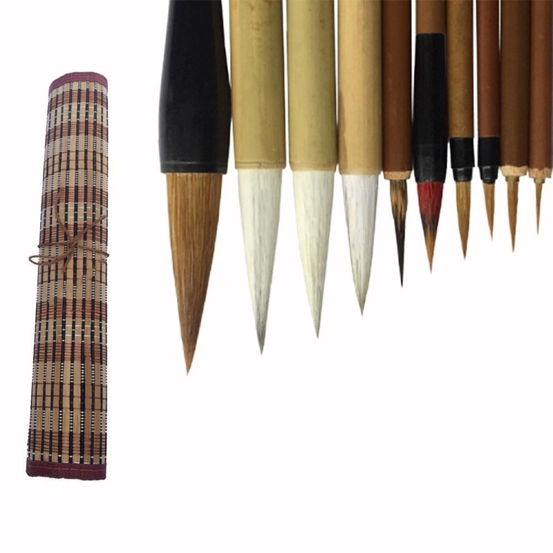 10PCS/Set Bamboo Traditional Chinese Calligraphy Brushes Wri