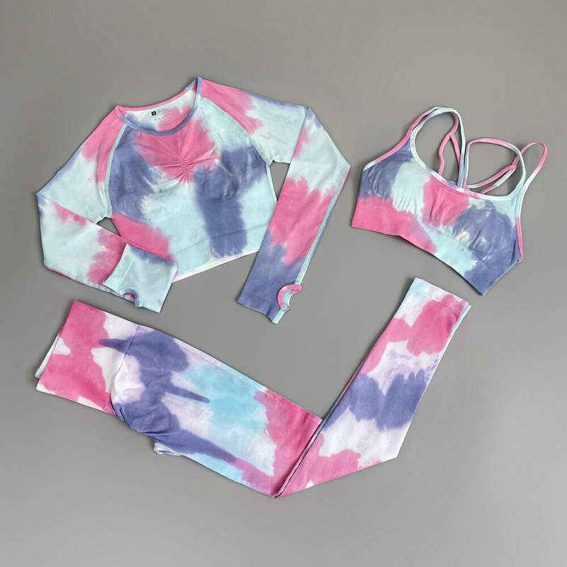 Tie Dyeing Women's Sportswear Yoga Set Workout Clothes W