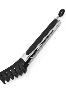 1pc Food Grade Silicone Pasta Tongs Non-Slip Stainless Steel
