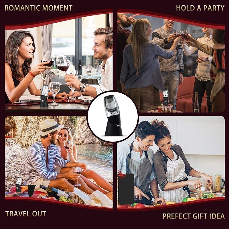 Portable Wine Decanter Inflatable Filter Magic Aerator Set F
