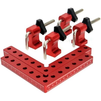 Right Angle Clamps Positioning Squares 90 Degree L Type Red