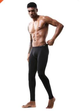 New Recommended Ice Silk Men Sexy Long John High Elastic Tig