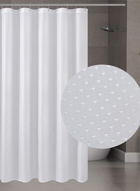 Shower Curtains Bathroom Waterproof Hooks White Strip Diamon