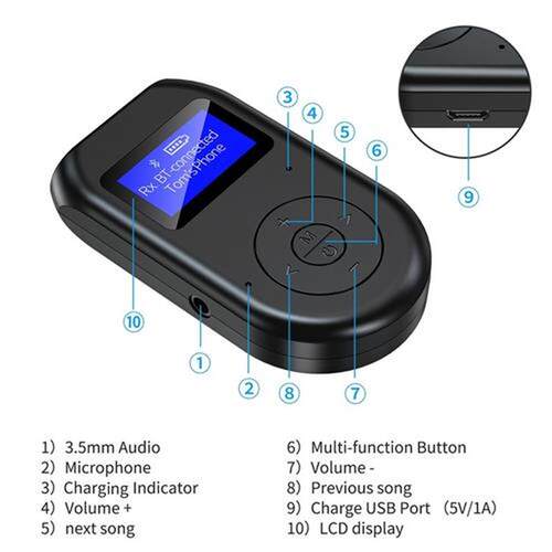Wireless USB5.0 Bluetooth Adapter Receiver and Transmitter 2