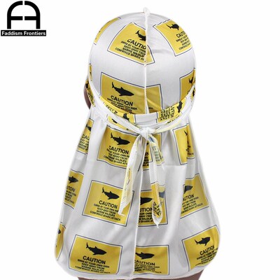 No Swimming Print  Silk Durag Bandanas for  Silky Durags Wav