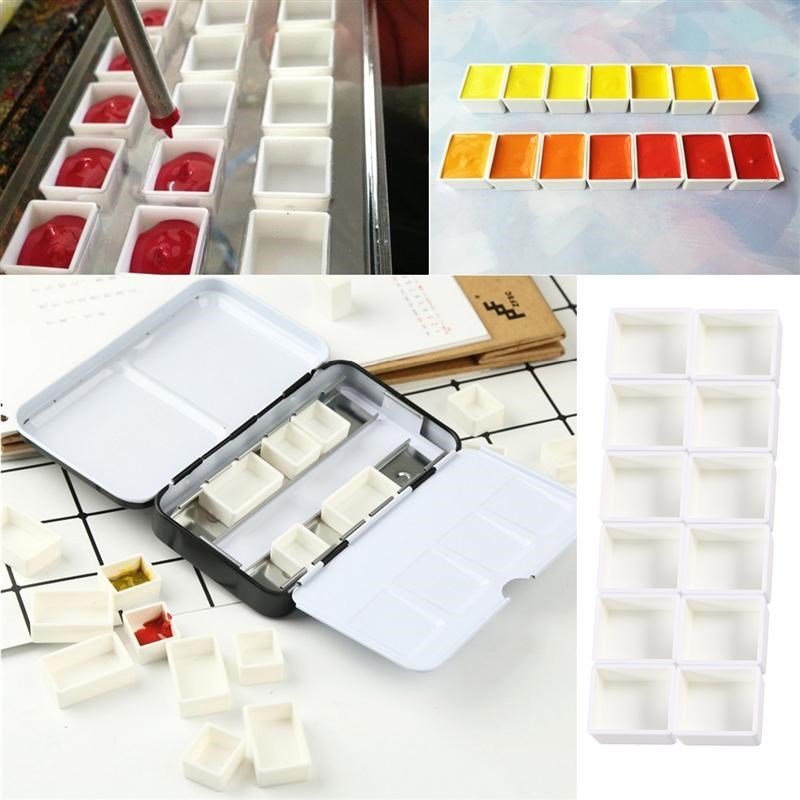 50pcs Watercolor Paint Pan Plastic Empty Watercolor Half Pan
