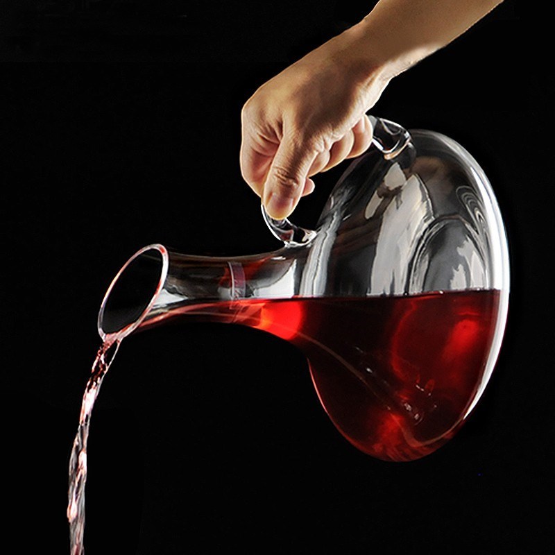 Superior 1900ML Flat Base Red Wine Decanter Handmade Crystal