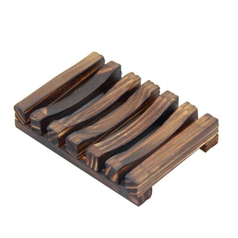 Bamboo Wood Soap Dish Storage Holder Bath Shower Bathroom