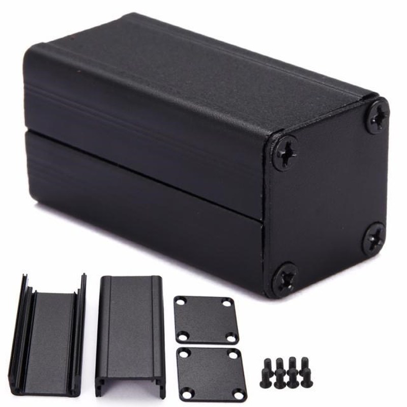 Extruded Aluminum Electronic Project Box Black DIY Power Sup