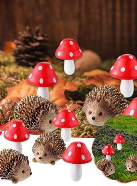 Kerajinan Resin Lumut Taman Ornamen Miniatur Jamur Titik