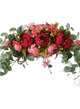 30 Inch Wedding Artificial Peony With Green Leaves,Handmade