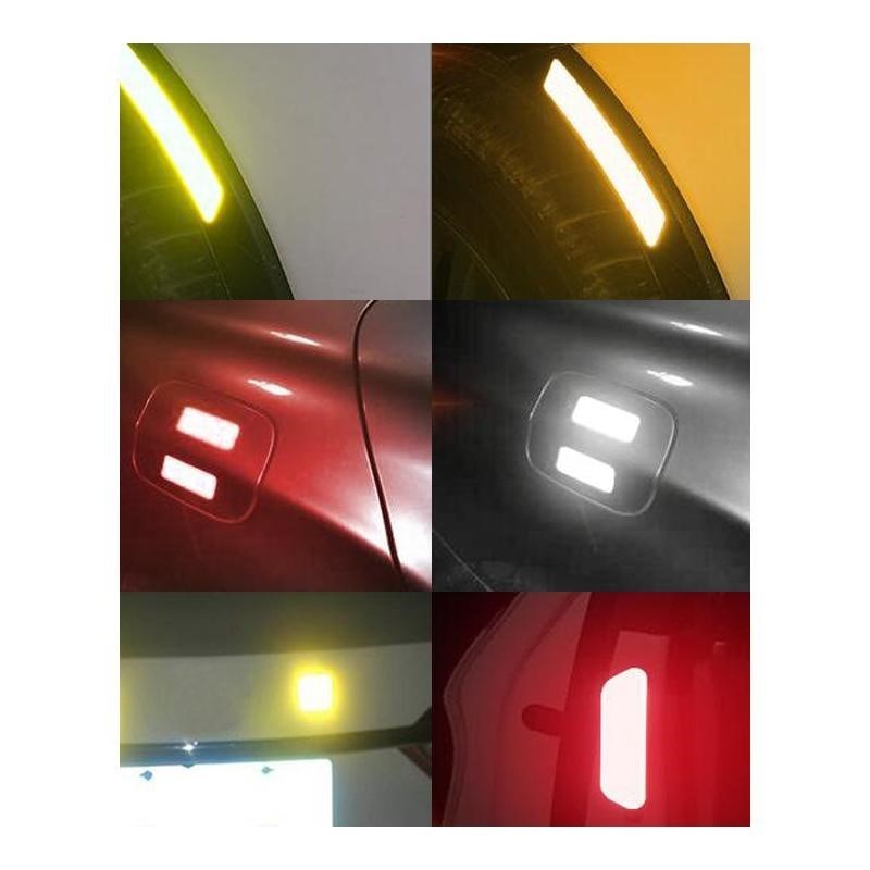 4Pcs Car Reflective Tape Warning Mark sticker Accessories Ex