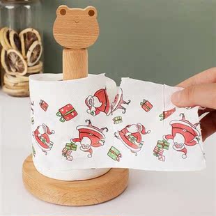 Rustic Wood Toilet Paper Towel Dispenser Easy One-handed Tea