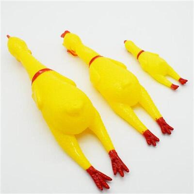18CM Dog Toys Yellow Screaming Rubber Chicken Dog Toys Sque