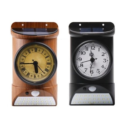 Solar Motion Sensor Lights with Wall Clock Outdoor Waterpro