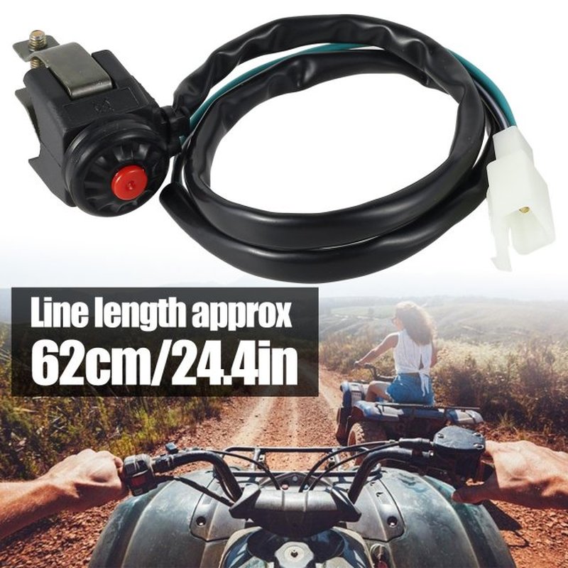 Universal Motorcycle Kill Switch Red Push Button Horn Starte