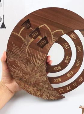 NEW Calendar Wooden Everlasting Perpetual Wall Hanging