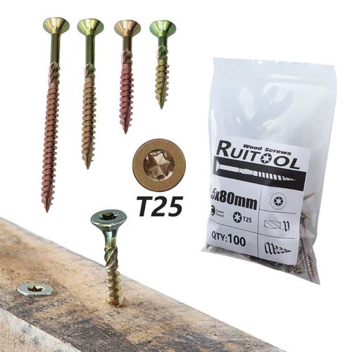 100pcs T25  Woodworking Plum Blossom Self Tapping Screws Dec