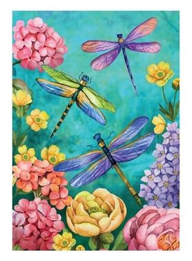Hanging Vertical Yard Party Spring Decor Home Dragonfly Flor