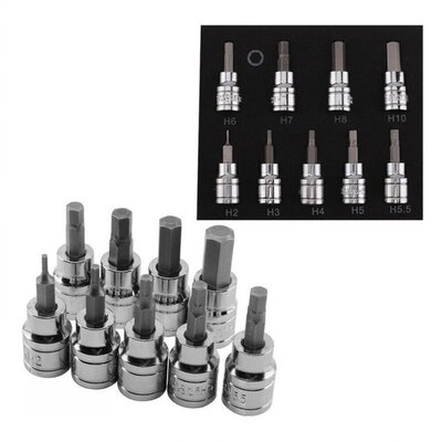 9pcs/Set Allen Key Sockets Hex Bit Socket Set 3/8 Drive &amp