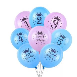 happy birthday balloons number 1st 2 3 4 5 6 7 8 9 10 11