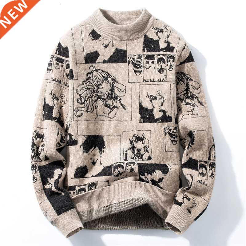 Sweater Men Anime Men's Oversize Sweaters Mens Jumpe