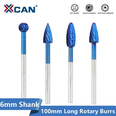 XCAN Metal File Double Cut Tungsten Carbide Rotary Burrs 6m