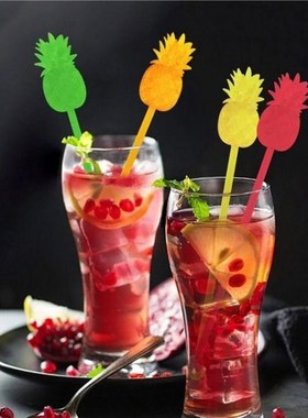 12pcs Pineapple Cocktail Swizzle Sticks Stirrer Coffee/Wine/